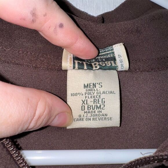 L.L. Bean Men's XL Brown Fleece Pullover Sweater Quarter Zip Casual - Picture 5 of 6